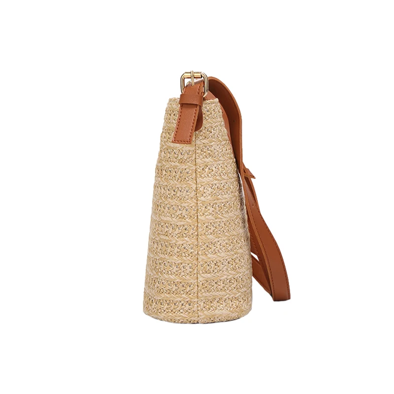 Women Summer Bow Straw Bags INS Popular Female Travel Beach Handbag Lady Large Knit Shoulder Bag Holiday Casual Crossbody SS3295 (9)