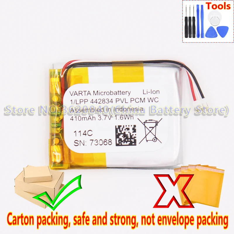 GND 410mAh/442834 WH LPP PVL PCM WC Сменный аккумулятор для VARTA Micro Батарея Встроенная литий
