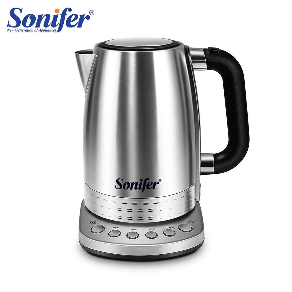 220V Electric Kettle Stainless Steel 2200W Household Kitchen Fast Heating Boiling Teapot Pot Temperature Adjusted Sonifer
