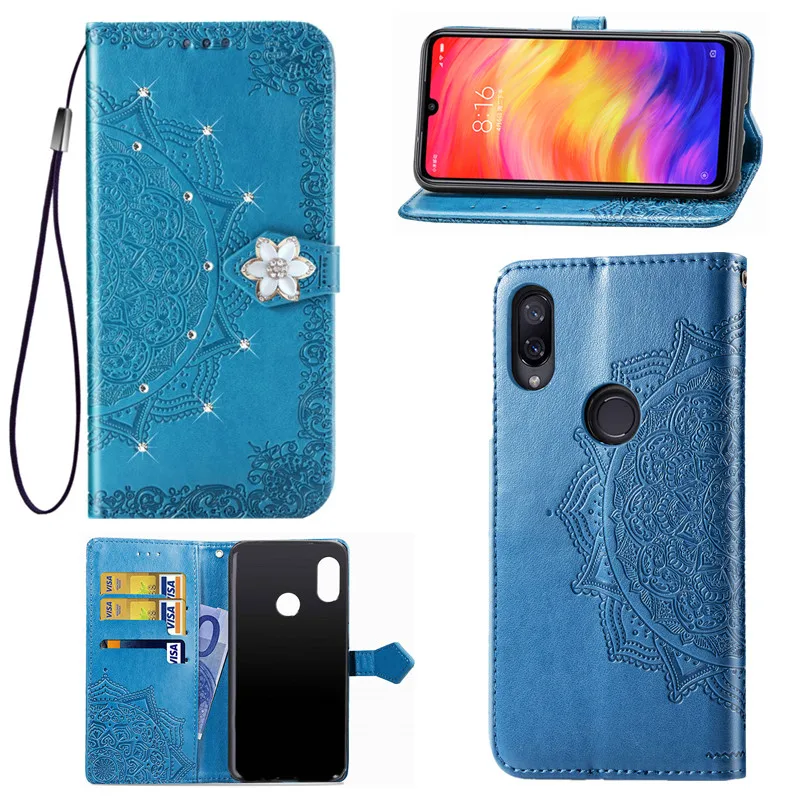 For Xiaomi 9 Mi A2 Lite A3 Redmi Note 7 Case Mandalas flower Leather Wallet card cover On K20 8T 8 5 6 pro Phone | Мобильные