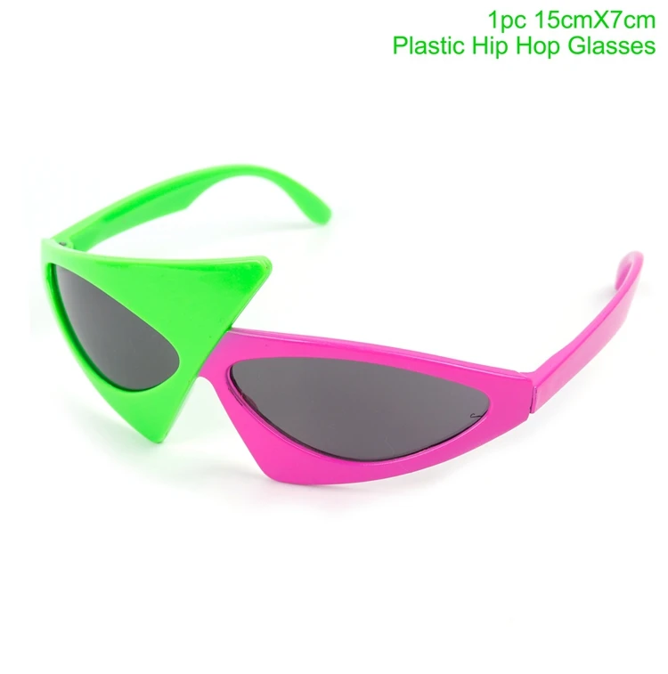 Roy Purdy стильные вечерние Асимметричные треугольные очки в стиле хип-хоп для вечеринки на день рождения, новинка, зеленые розовые контрастные цветные очки