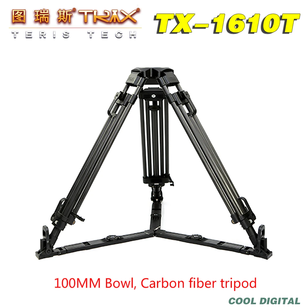 

TRIX Teris TX-1610T 100mm bowl Carbon Fiber Video Camera Tripod for TILTA Rig Red Scarlet Epic FS700
