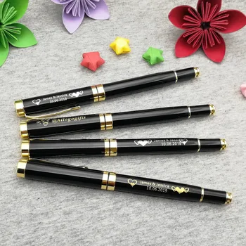 

Personalized wedding favors for guest nice rollerball pen custom printed free with any logo text on the pen body 30pcs a lot