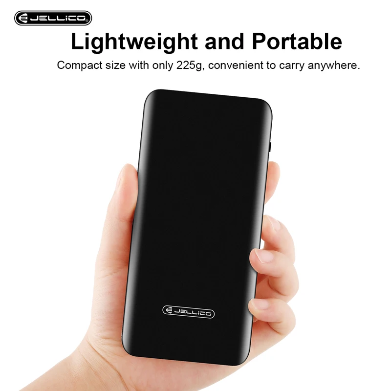 

Jellico Portable Power Bank 10000mAh Type C Input /Output Fast Charging Powerbank External Battery Charger Pack for Mobile Phone