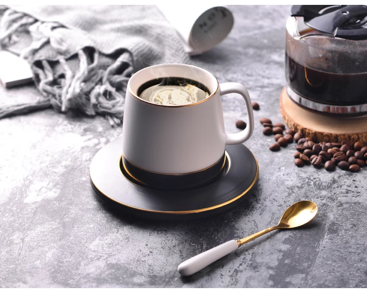 Креативная Скандинавская простая кофейная кружка, домашняя керамическая чашка 400 мл, большая емкость, чашки для красного чая, подарочный набор с ложкой/подстаканником