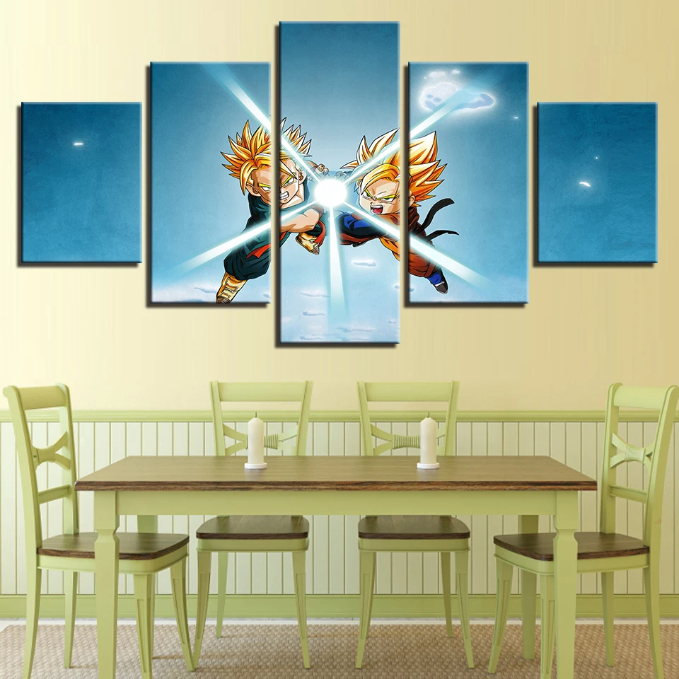 5 Pieces Dragon Ball Z Super Saiyan Pictures Canvas Paintings Home