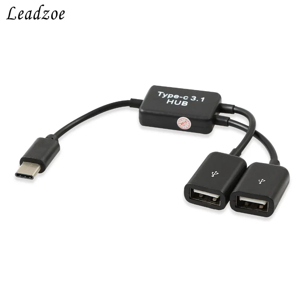 USB C концентратора Leadzoe USB 3,1 Тип C USB-C двойной 2 Порты и разъёмы концентратор адаптер для Macbook PC ноутбук планшет