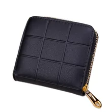 Coin Purses Card Holder short Women Purse Mini Wallet Small Size Purse Plaid Zipper Card bag