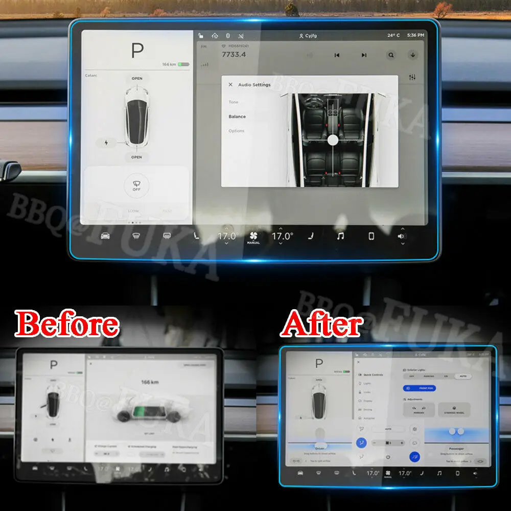 

15" Car Console GPS Navigation Screen Anti Scratch Clear Film For Tesla Model 3 Car accessary