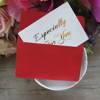 

multi-use 25pcs Mini especially for you Card gold with red envelope Scrapbooking party invitation DIY Decor gift party card