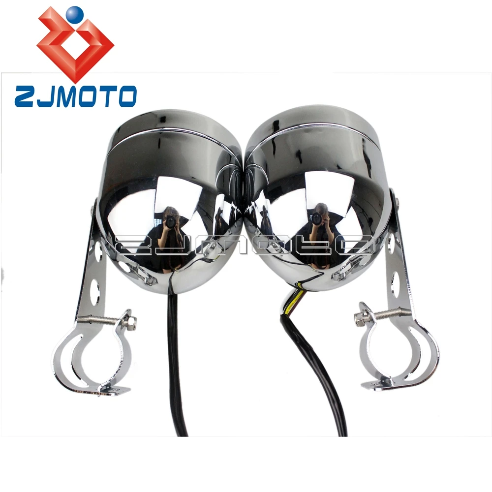 Универсальный хром Доминатор двойная фара мотоцикл двойной налобный фонарь для Honda Yamaha Suzuki Kawasaki Streetfighter Кафе Racer