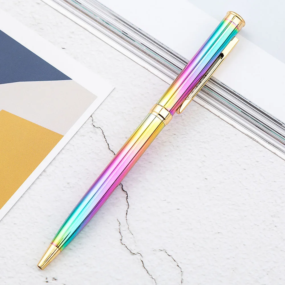 1 шт Радужная цветная ручка металлическая шариковая ручка 1,0 мм перьевая ручка для офиса Ручка-роллер