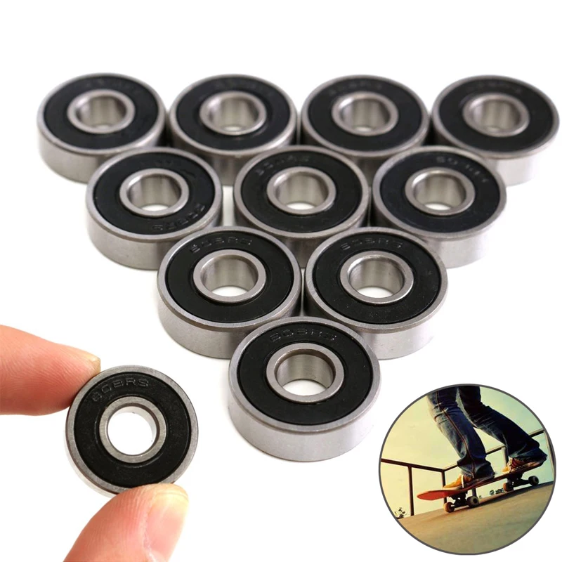 10 قطعة/الوحدة 608RS تحمل 8*22*7mm ABEC-5 لوح التزلج سكوتر 608 2RS تزلج الأسطوانة الكرة محامل عدة مصغرة الكرة تحمل