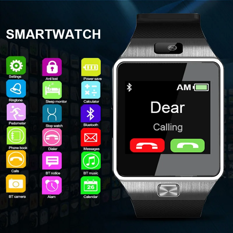 Bluetooth Smart Watch Men DZ09 Sport Men's Watch For Phone Android Call SIM Card Camera Smart Watches Clock Relogio Intelligent