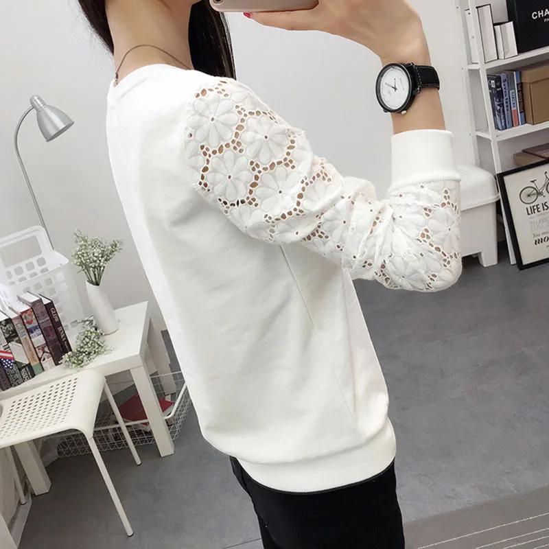 BOBOKATEER bordado t camisa mujeres camiseta tops de encaje de manga larga camiseta mujer t camisas camiseta blusas de mujer de moda 2018 BOBOKATEER bordado t camisa mujeres camiseta tops de encaje de manga larga camiseta mujer t camisas camiseta blusas de mujer de moda 2018