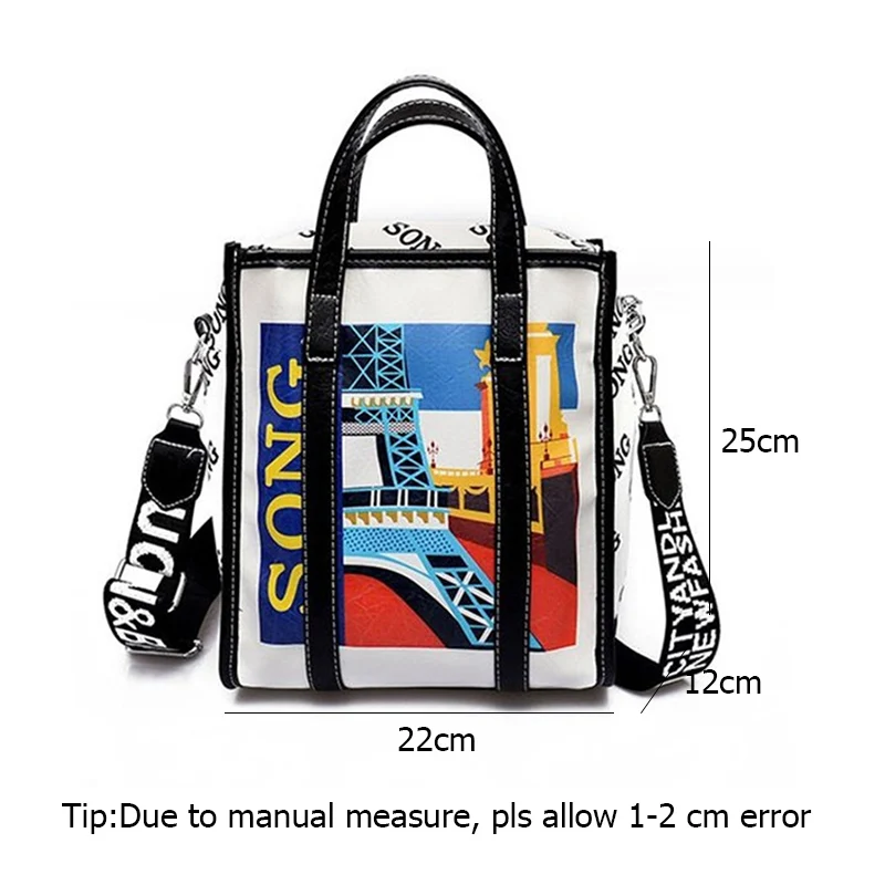 Women Designer Leather Handbag Female Cartoon Painting Messenger Shoulder Bags Lady INS Fashion Crossbody Bag Party Purse SS7360 (6)