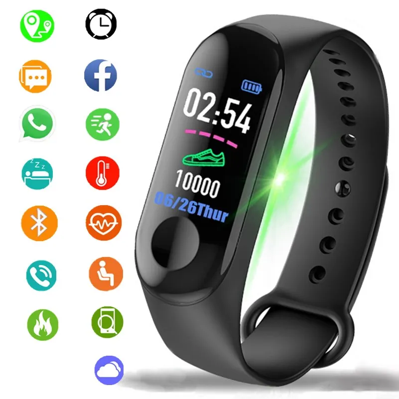 

Men Women Smart Watches Sport Fitness Watch Color-screen Waterproof Blood Pressure Monitor Heart Rate Monitoring for IOS Android