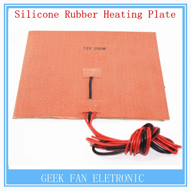 

3D printer accessories Silicone rubber heating plate 200*200 12V 200W