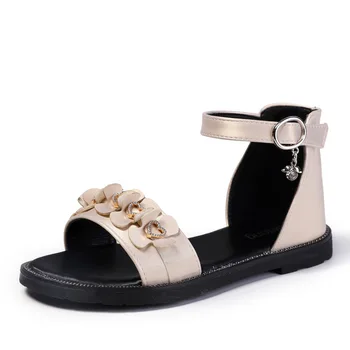 

Girls Sandals Kids Roman Shoes Children Sandals Fashion Summer Primary School Princess Sandals With Flowers Soft Bottom Shoes