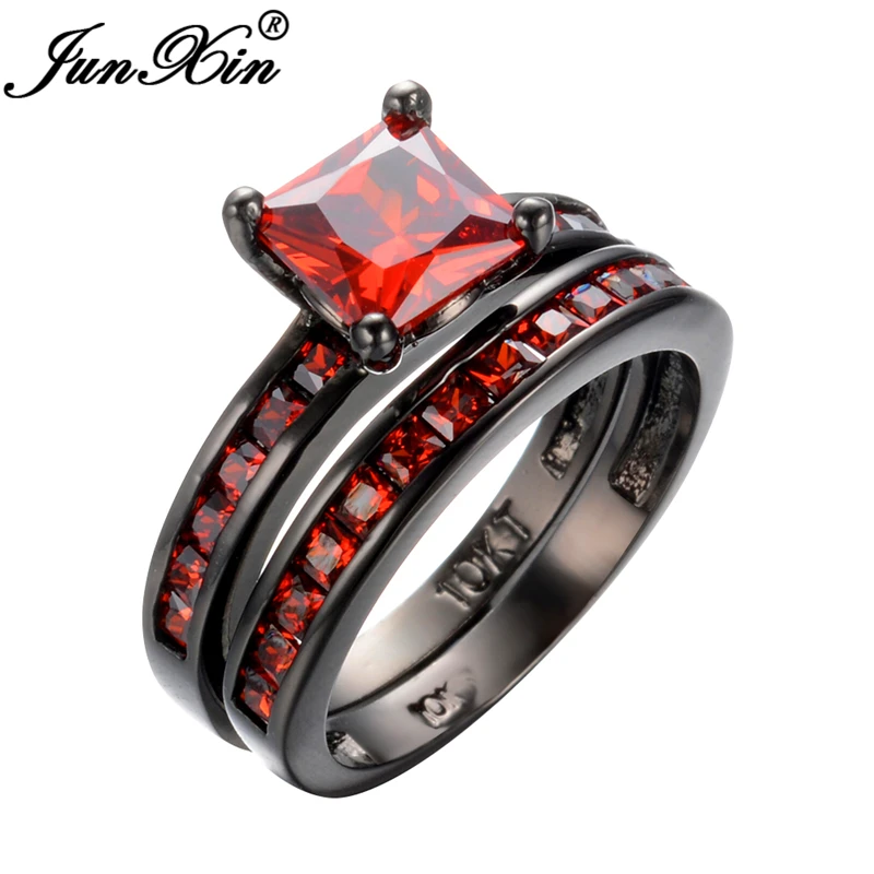 Red And Black Wedding Ring Sets Wedding Rings Sets Ideas