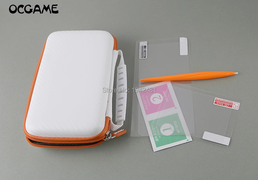 OCGAME 5X для нового 2DS XL LL набор аксессуаров 3 в 1 с белым чехлом переноски EVA + Защитная