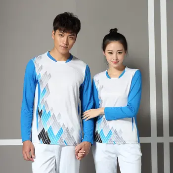 

Adsmoney New autumn and winter long sleeve quick-drying tennis suit, printed badminton suit, fitness shirt and trousers