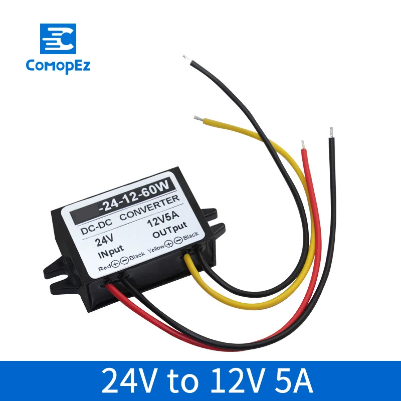 

15-40V 24V to 12V 5A 60W IP67 Dc Dc Converter Car Power Buck Step Down Module Waterproof Power Supply for Led Light Golf Carts