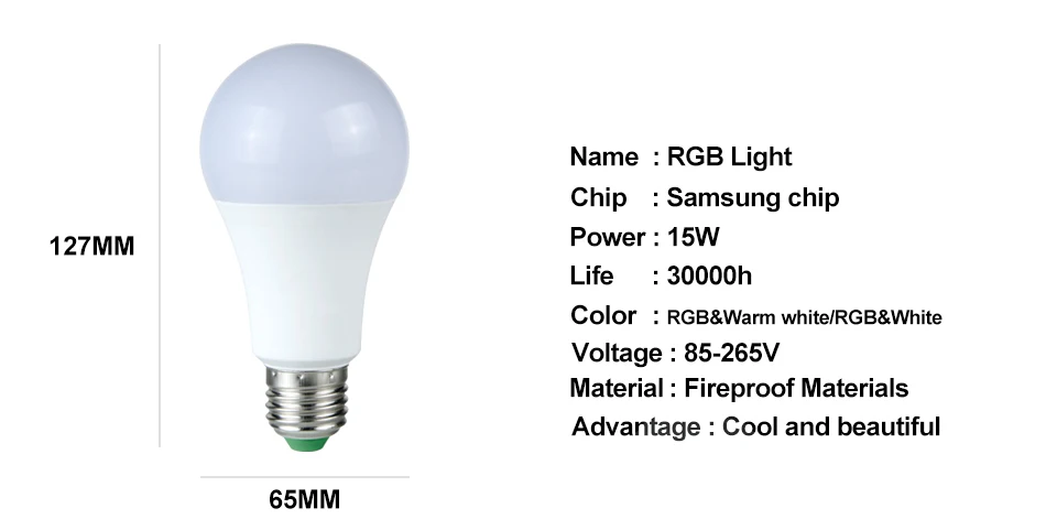 Светодиодный светильник E27 RGB светодиодный светильник E27 15 Вт 10 Вт 5 Вт RGBW с регулируемой яркостью светодиодный умный светильник для украшения дома праздника с пультом дистанционного управления