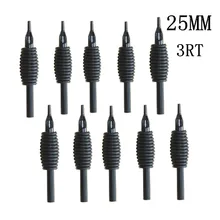 YILONG 10 шт в упаковке, новая с фокусным расстоянием 25 мм 3RT новые одноразовый силиконовый черный насадки для тату советы и сцепление с наконечником