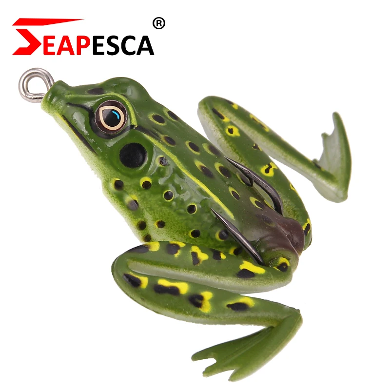 

SEAPESCA 1pc Lifelike Imitation Frog Rubber Soft Bait 55mm 12g Artificial 3D Eyes Sharp Hook Frog Lure Bait Pesca Tackle YA183