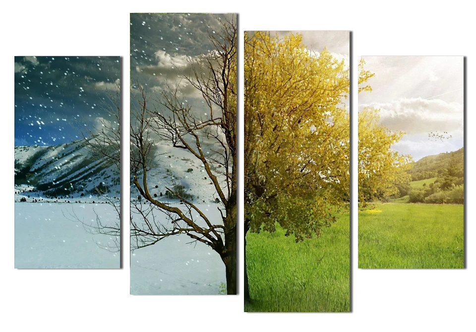 

5D DIY Diamond Painting 4 PcsAbstract Landscape Painting Multi-picture Combination Embroidery Cross Stitch Mosa