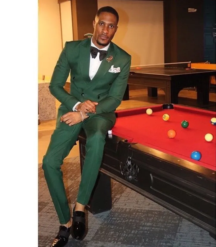 

New Arrival Groomsmen Greeen Groom Tuxedos Peak Lapel Men Suits Wedding Best Man Blazer ( Jacket+Pants+Tie ) C522