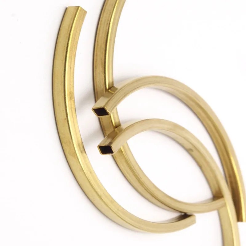 brass Connectors. 12pcs. Square Curved Raw Brass Tubes (4x4x95) Bs 1529