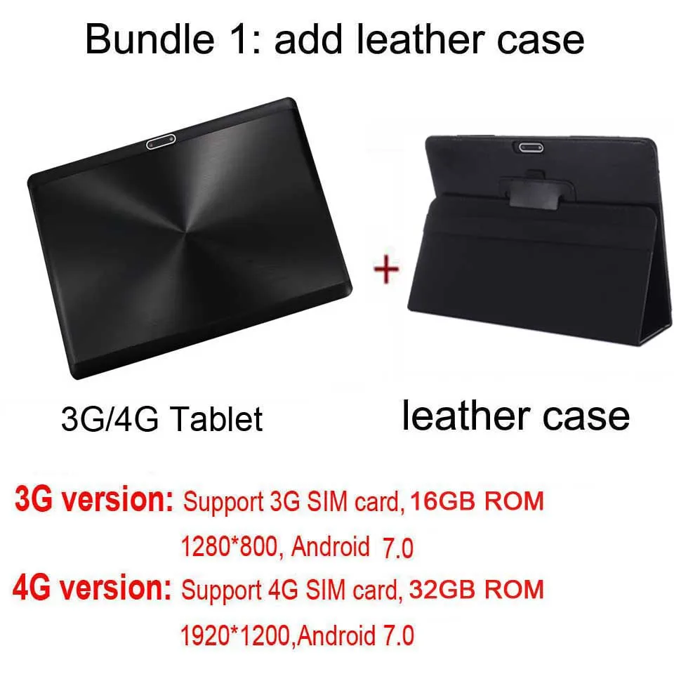 BMXC 4G телефонные планшеты 10 дюймов 4g планшет android 7,0 для игр фильмы gps wifi планшет 10,1 дешевые телефоны - Комплект: Add leather Case