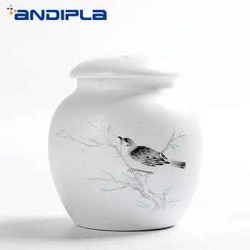 

Brief White Porcelain Tea Cans Creative Hand Painted Tea Caddy Ceramic Kung Fu Tea Set Candy Storage Canister Nut Jar Home Decor