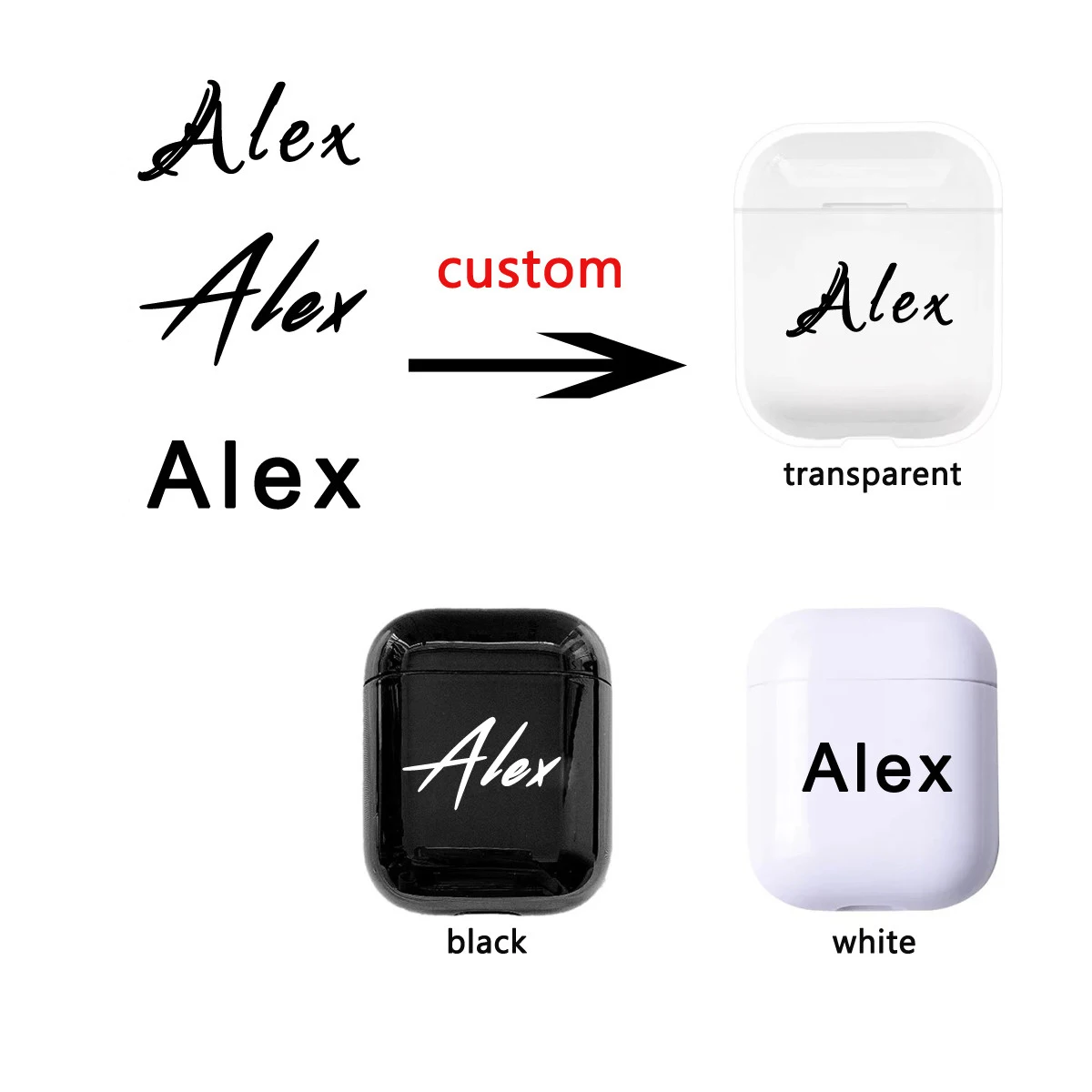 Case for Air Pods Custom Logo/Name/Image Case for Air pods Aceesorry Cover Hard Plastic Personal Design DIY Cover for Airpod Hot