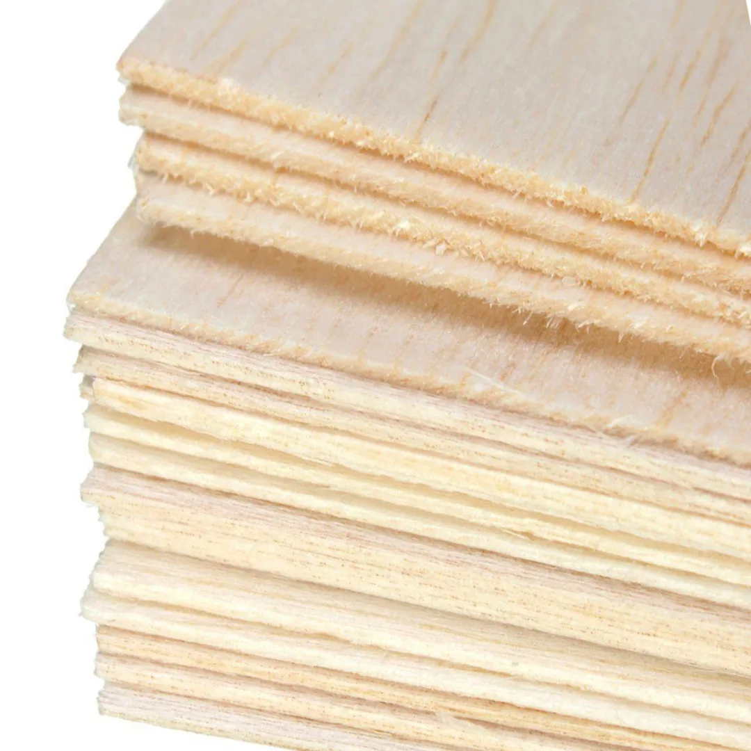 20pcs Wooden Plate Model Balsa Wood Sheets for House Ship Aircraft 100x100x1mm DIY