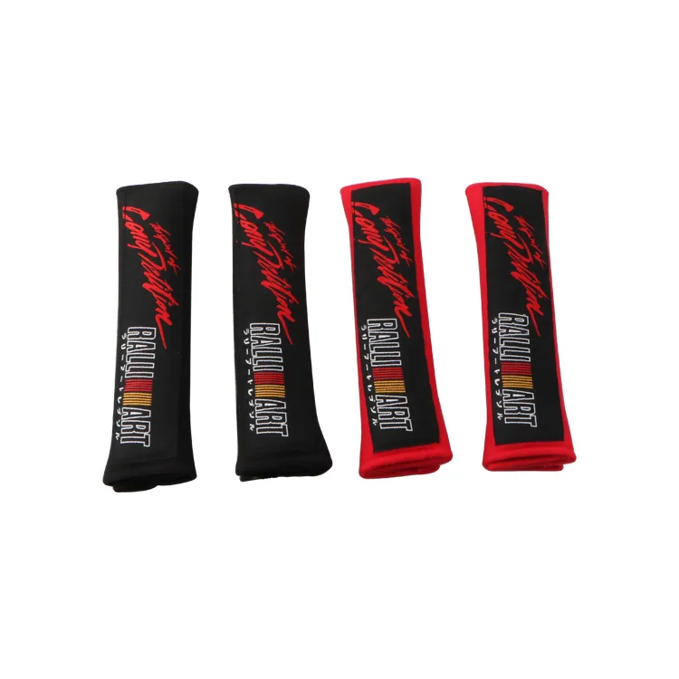 

2Pcs/Set Rallart Car Seat Belt Cover Case Carbon Fiber Auto Seat Belt Strap Protector Cover Pads Car Style Accessories