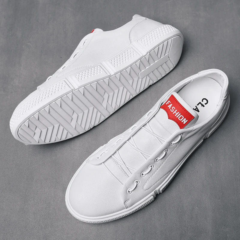 Homme Dos Qualidade Alta Couro Preto Hombre Chaussure Mocassins Sneakers Moda Tênis Sapatos Casuais Bege De preto Branco Homens Zapatillas OqrxAOFt
