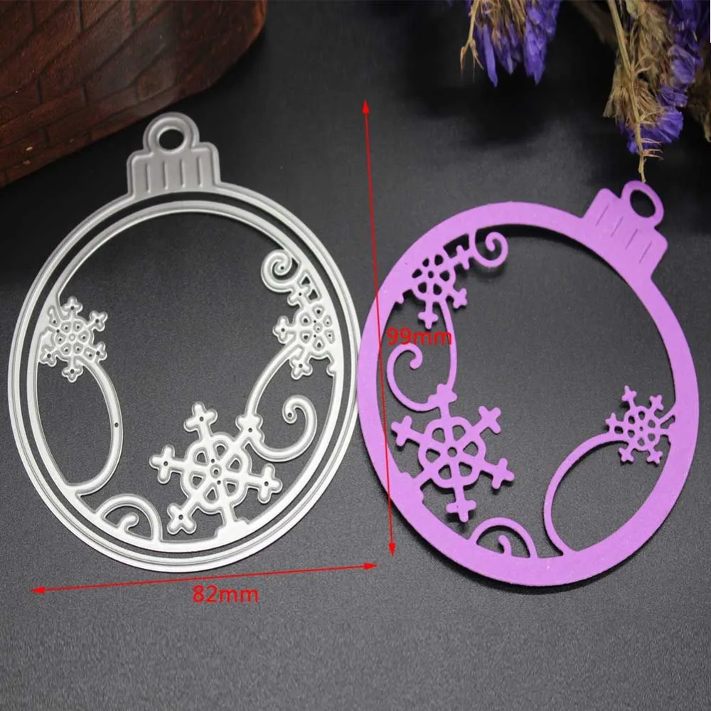 Christmas Ball Ornaments Cutting Dies Stencils Xmas Snowflake