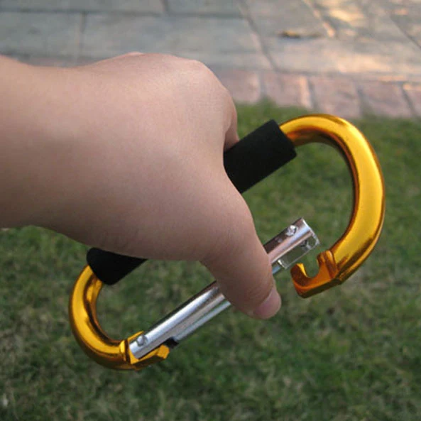 

2pcs/lot Big Large Carabiner D Shape Hook Aluminum Alloy Shopping Buckle Survival safety Travel Kit For Roller Skate Hammock