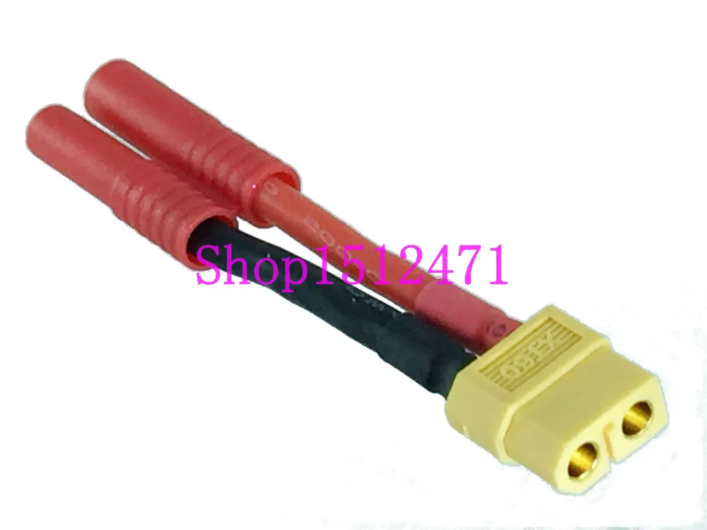 

XT60 female to HXT 4mm banana Bullet male adapter 12AWG 5CM for RC HXT Power