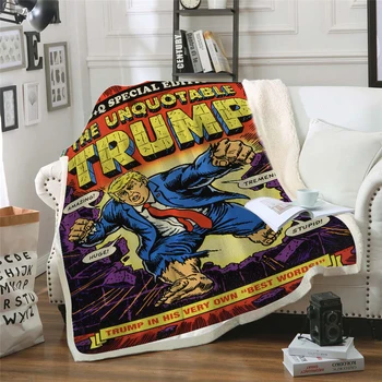 

Trump Bedspread Throw Blanket Poster Adult Plush Cover Soft Office Quilts Brand Travel Picnic 3D Printed DropShip