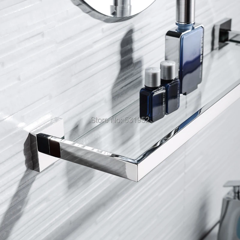 Billig SUS 304 Edelstahl Badezimmer Glas Regal Wand Halterung Glas Handtuch Rack Poliert Lagerung Handtuch Aufhänger Rack