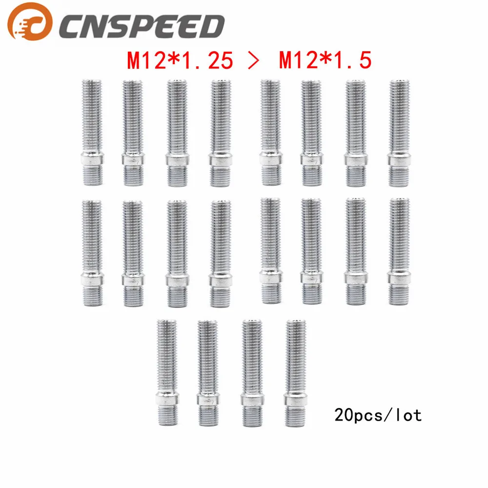 Cnspeed 20 шт M12* 1,25 до M12* 1,5 шпилька крепления колеса преобразования высокие болты для стержней 58 мм Yc101153