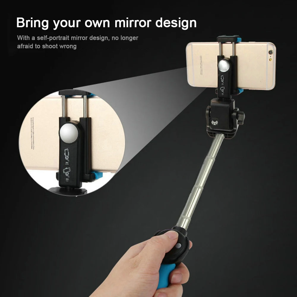 New 360 Degree Electric Rotation Handheld Bluetooth 4.0 Selfie Stick With Rearview Mirror For Smartphone Selfy Remote Stick