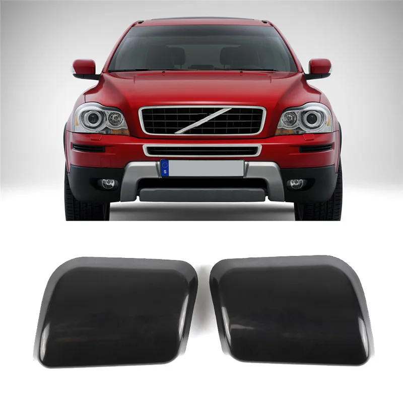 

A Pair of Black ABS OEM Right Left Headlight Washer Jet Cover Cap For VOLVO XC90 Series 2002-2006 OE 30698209 Car Accessories