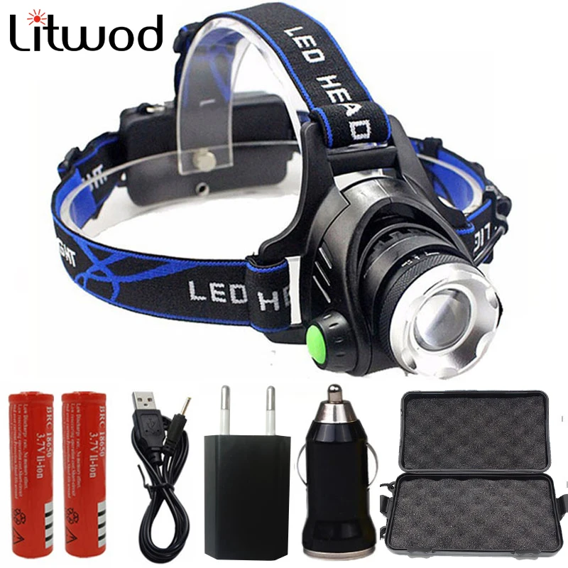 

Litwod z30 LED l2/t6 Headlight led headlamp zoom head lamp adjustable headlamp accessories use 18650 battery for fishing