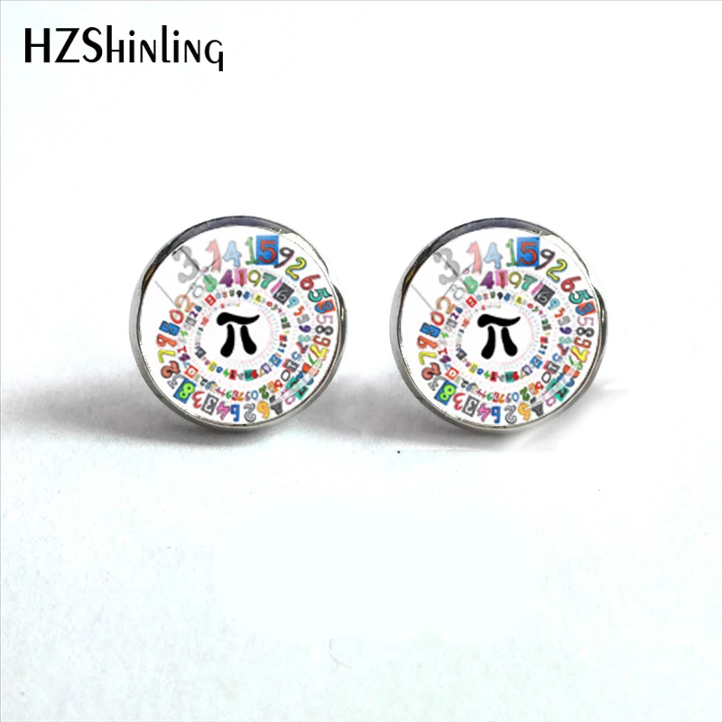

2018 New Arrival Wholesale Retail Vintage Men Stud Earring Jewelry Classic Mathematical Symbol Stud Earring Math Teacher Gifts