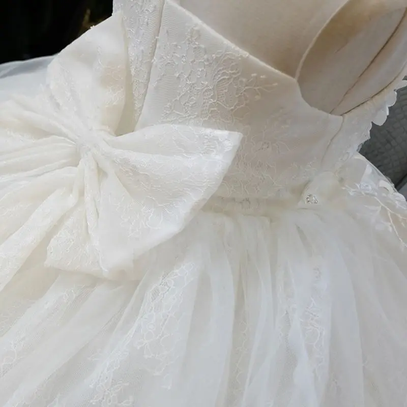BBWOWLIN белого цвета для маленьких девочек одежда для детей платье принцессы для От 1 до 6 лет День рождения наряд для крещения, студентов подарки на выпускной 9079